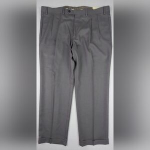 Lauren Ralph Lauren Dress Pants Mens Size 40x30 Grey Pleated Cuffed NWT $90.00